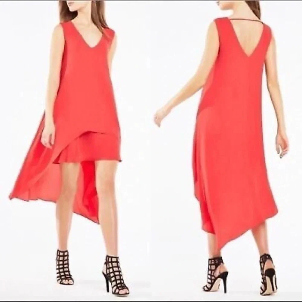 BCBGMAXAZRIA Kaira Asymmetrical High Low Hem Sleeveless Dress Size XS